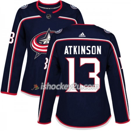 Dame NHL Columbus Blue Jackets Trøje Cam Atkinson 13 Adidas 2017-2018 Marine Blå Authentic
